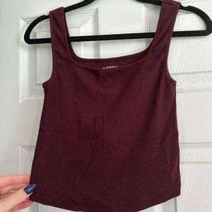 Old Navy Red Fitted Crop Tank Top